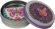 Round Tin for Pink Ladies Needlebook Round Tin for Pink Ladies Needlebook