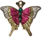 Hand painted Christmas Butterfly Charm included with design