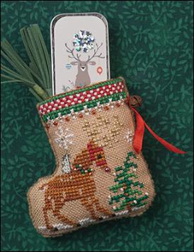 Gingerbread Mouse Reindeer Stocking with Happy Holly Deer Slide Gingerbread Mouse Reindeer Stocking with Happy Holly Deer Slide