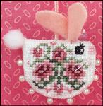 JNLERHB Rose Heart Bunny Ornament